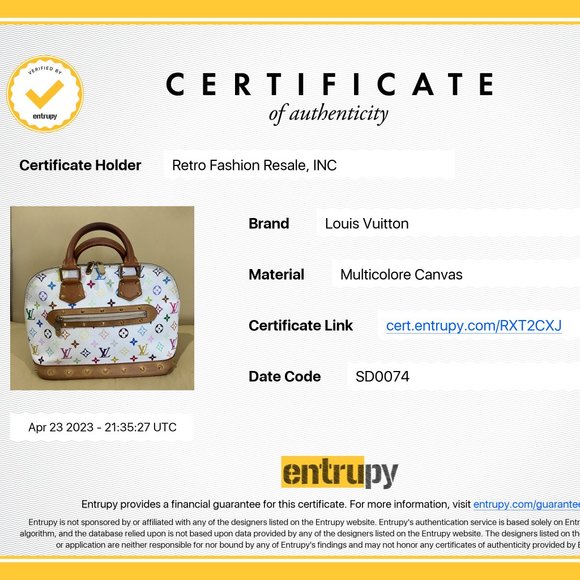 LOUIS VUITTON Authentic Monogram Multicolor White Base Alma Made in USA M92647 - Picture 3 of 17